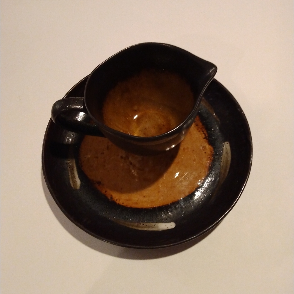 Celestial by Joseph Aboud Creamer Cup and 7 3/8 Gold Brown Plate